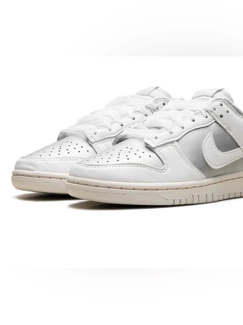 Nike Dunk Low Next Nature Sheer Lace Metallic Platinum Pale Ivory WMNS 8.5